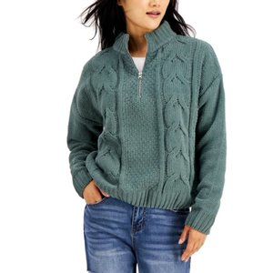 1/4 Zip Cable Knit Pullover Sweater